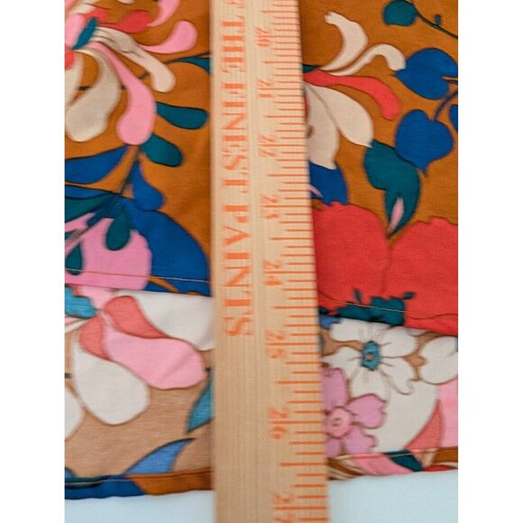 Entro Floral Vibrant Blooms Shirt Womens Size Large Orange Oversized Blouse - Picture 10 of 10